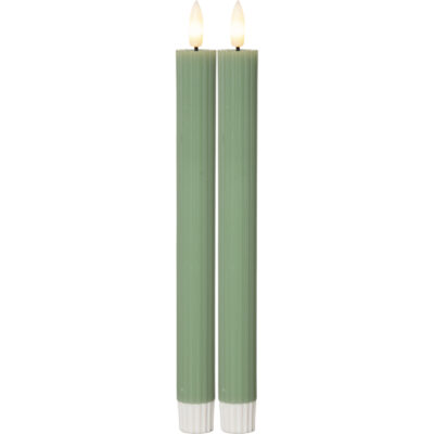 061-65 dinner table candle led zvake zalia green kaledine dekoracija