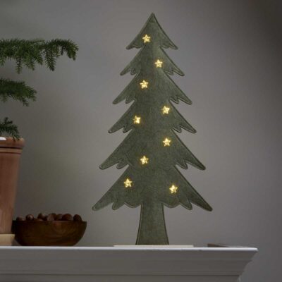 Helendav lauale asetatav kaunistus COZY CHRISTMAS TREE 36CM