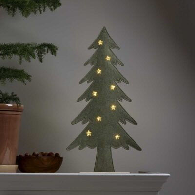 Helendav lauale asetatav kaunistus COZY CHRISTMAS TREE 45CM